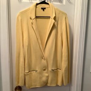 Talbots sunny yellow sweater cardigan jacket
